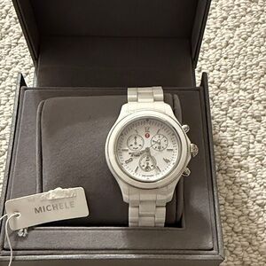 Michele White Ceramic Chronograph Timepiece
